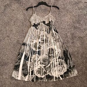 Dori Empire Waist Rose Graphic Dress